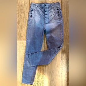 JBrand Natasha Sky High Cropped Skinny in Silverspoon Velvet